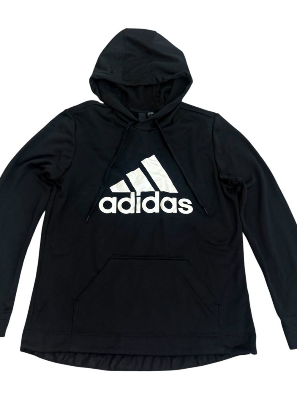 Adidas Women’s Black White Big Logo Pullover Hoodie Large